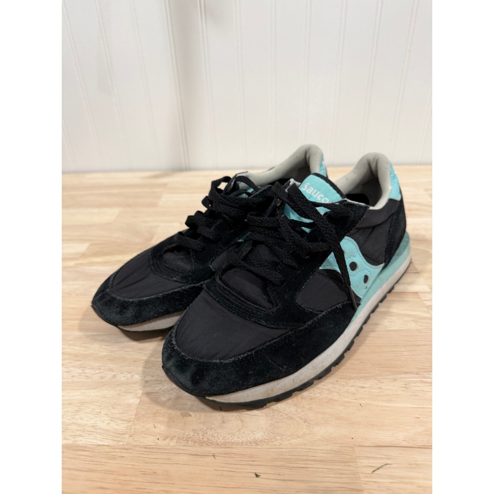 Saucony Jazz Original Sneakers Black Mint Casual Lifestyle Suede Women Size 9